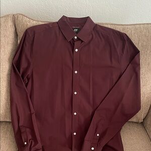 H&M Men's Deep Burgundy Dress Shirt